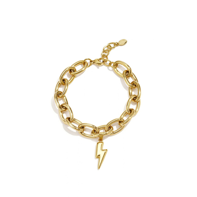 Gouden schakelarmband met bliksemschicht