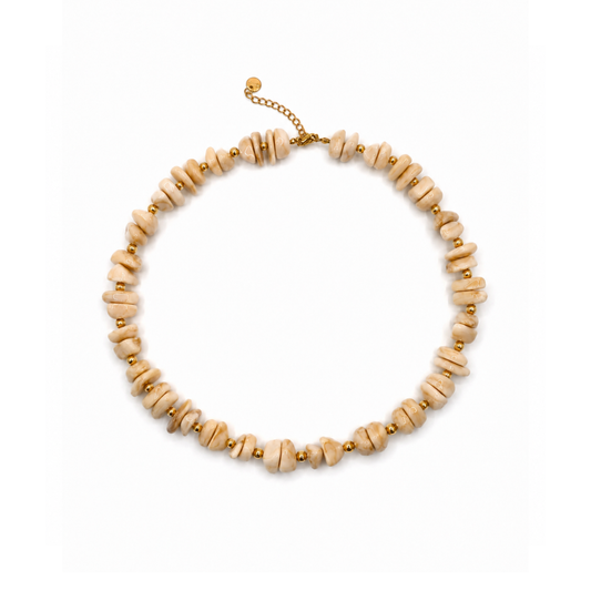Naturel marble splitkralenketting natuursteen Casa Jadel