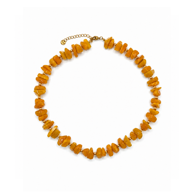 Oranje marble splitkralenketting
