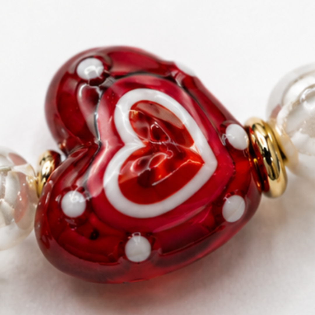 Handgemaakte trinket glazen kralenketting met gele zeester bedel