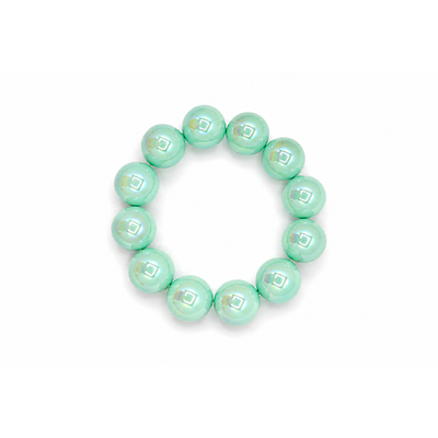 Mintgroene metallic grote kralenarmband Eva