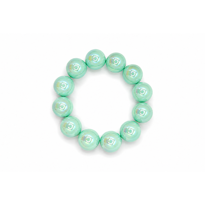 Mintgroene metallic grote kralenarmband Eva