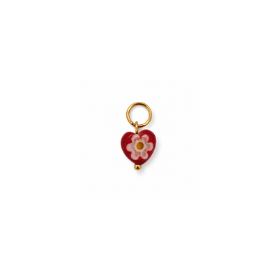 Rode hart millefiori bedel