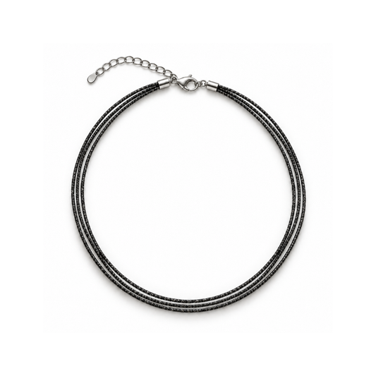 Zwarte metallic rope ketting trio Casa Jadel