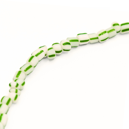 Groen gestreepte glazen kralenketting met blauwe zeester