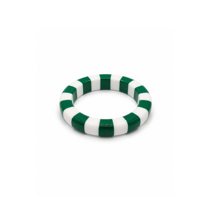 Groen-witte gestreepte bangle armband Candy