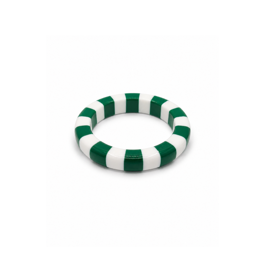 Groen-witte gestreepte bangle armband Candy