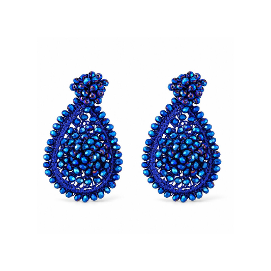 Blauwe druppel oorbellen van facet kralen