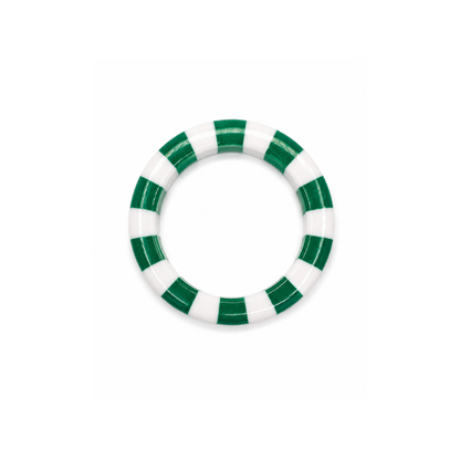 Groen-witte gestreepte bangle armband Candy met glossy afwerking Casa Jadel