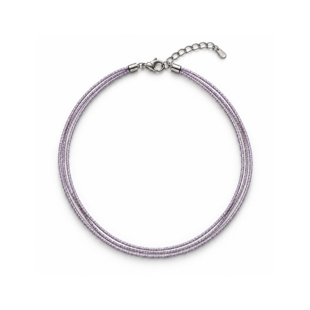 Paarse metallic rope ketting trio Casa Jadel