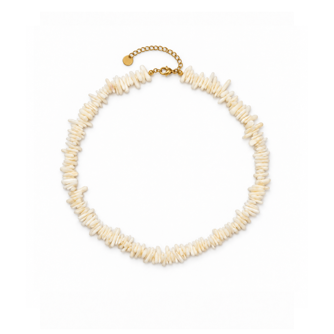 Witte splitkralenketting met natuurlijke splitkralen - Casa Jadel