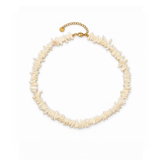 Witte splitkralenketting met natuurlijke splitkralen - Casa Jadel
