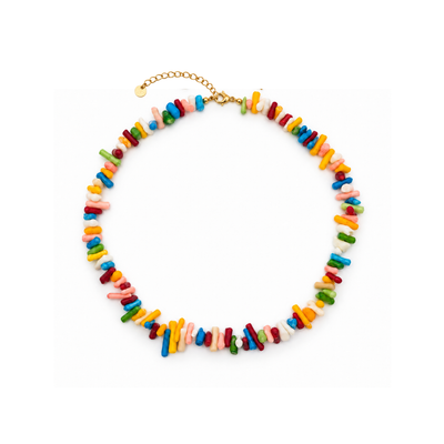 Veelkleurige splitkralenketting