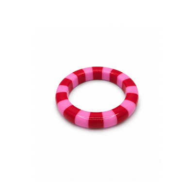Roze rode gestreepte bangle armband Candy