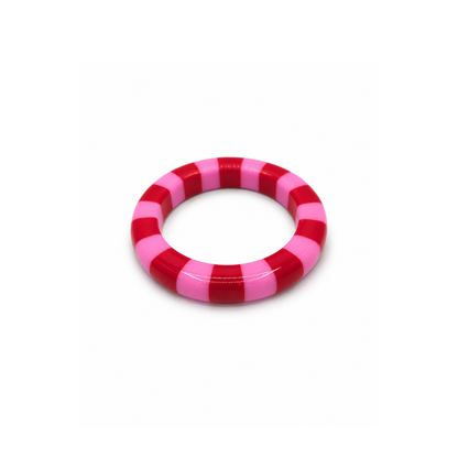 Roze rode gestreepte bangle armband Candy