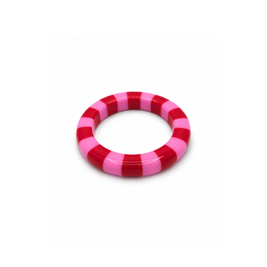 Roze rode gestreepte bangle armband Candy