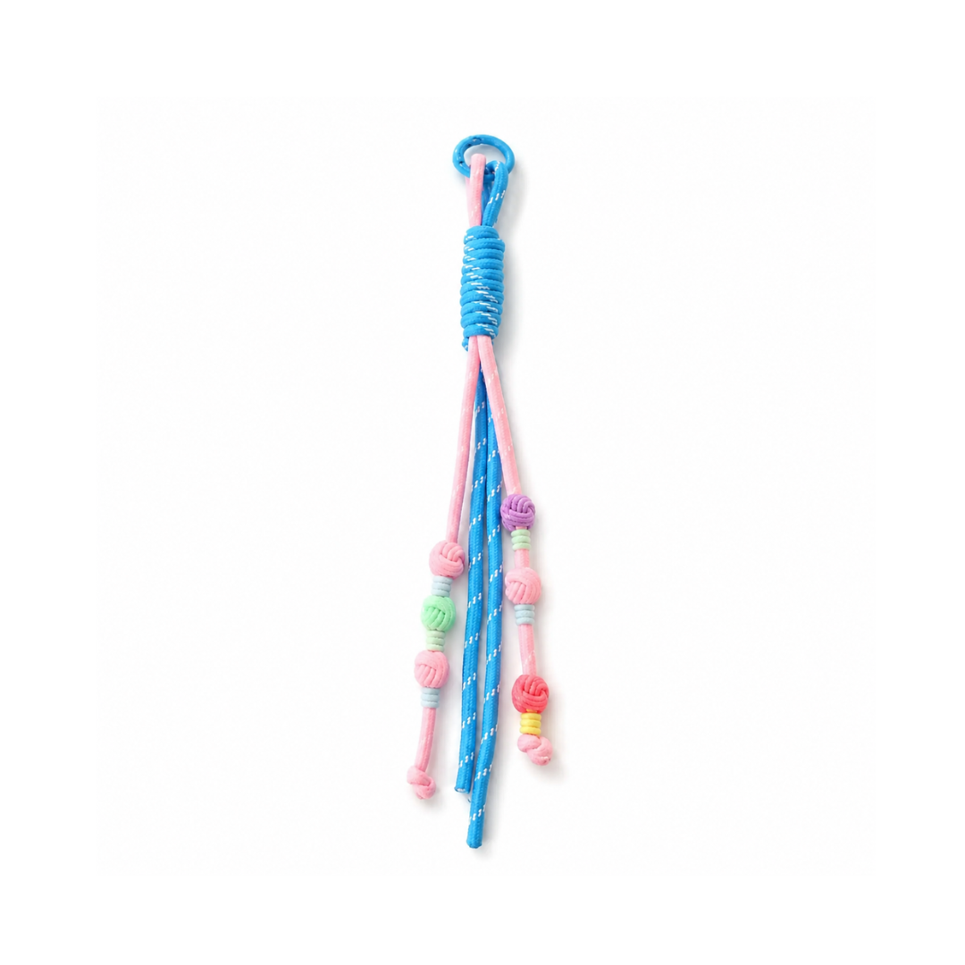 Lichtroze-blauwe rope tashanger