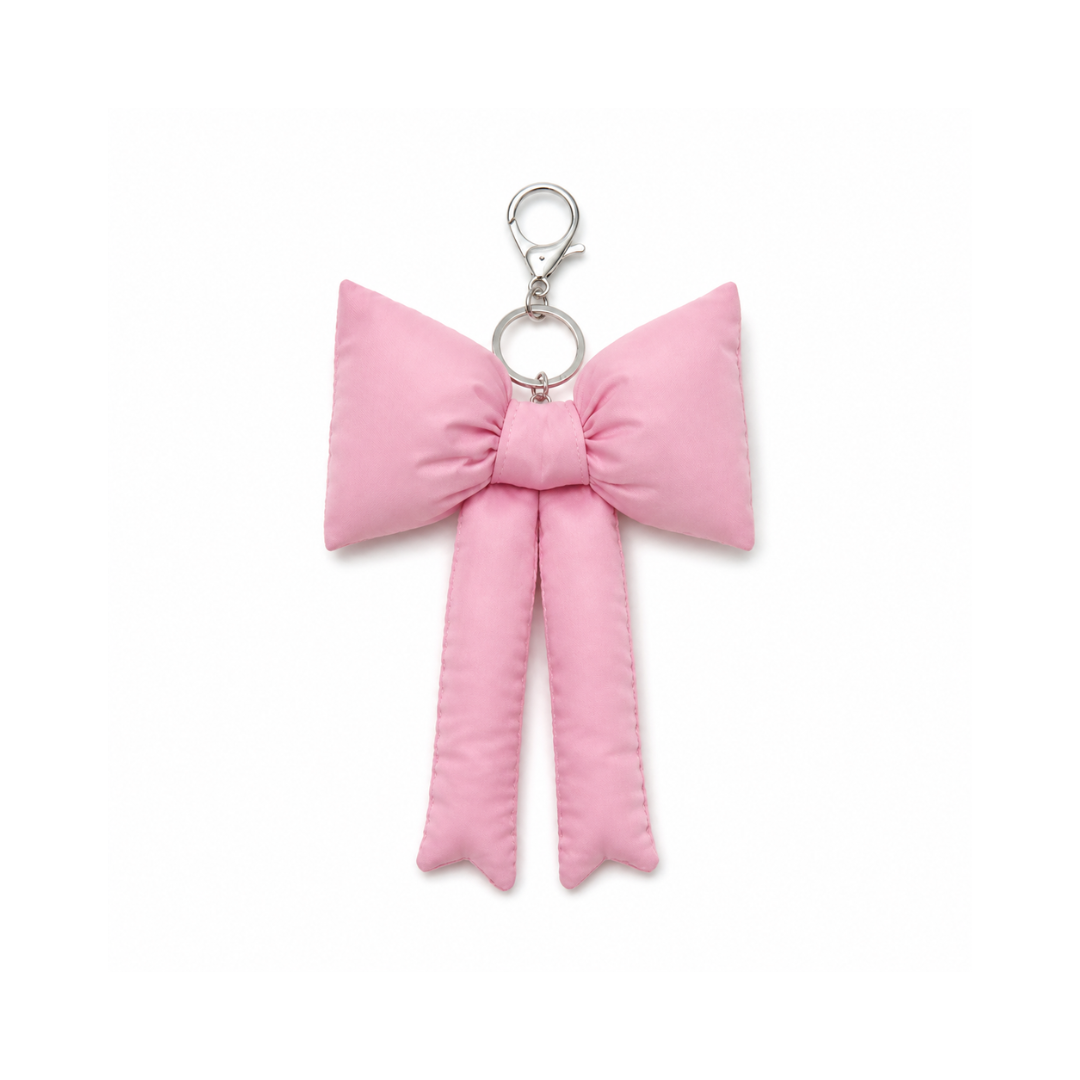 Roze puffy bow strik tashanger