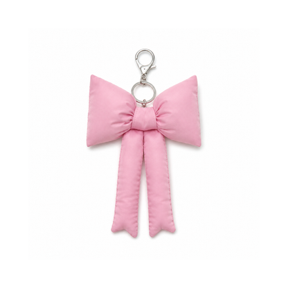 Roze puffy bow strik tashanger