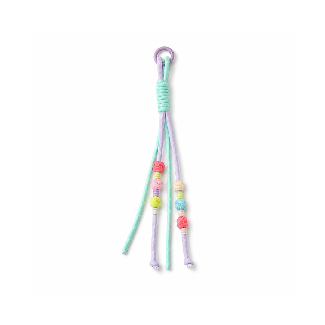 Turquoise-lila rope tashanger