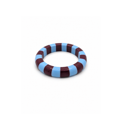 Blauw-aubergine gestreepte bangle armband Candy