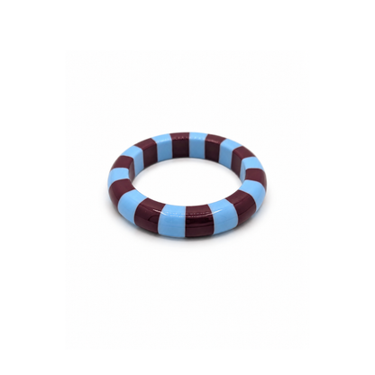 Blauw-aubergine gestreepte bangle armband Candy