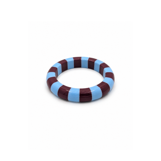 Blauw-aubergine gestreepte bangle armband Candy