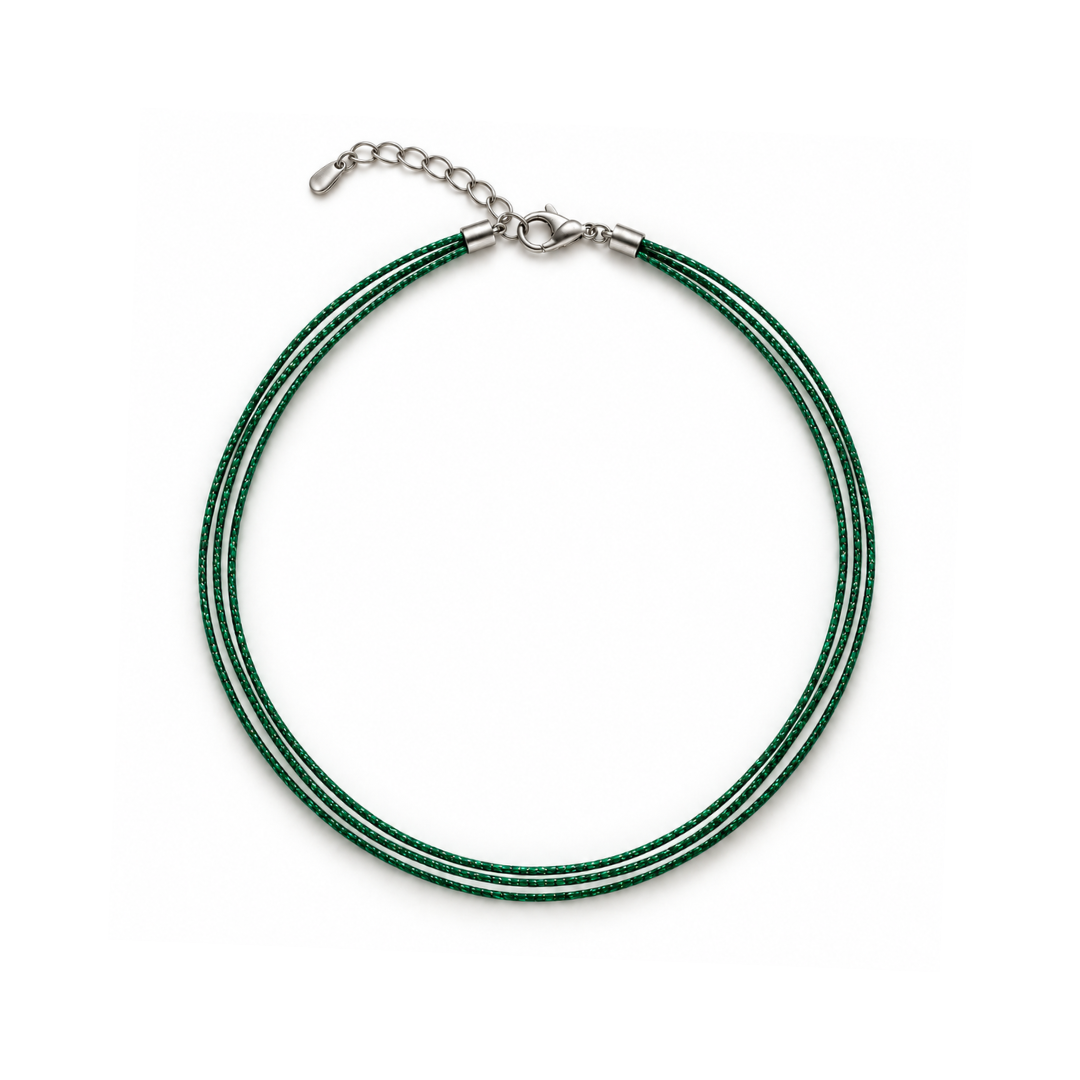 Groene metallic rope ketting trio Casa Jadel