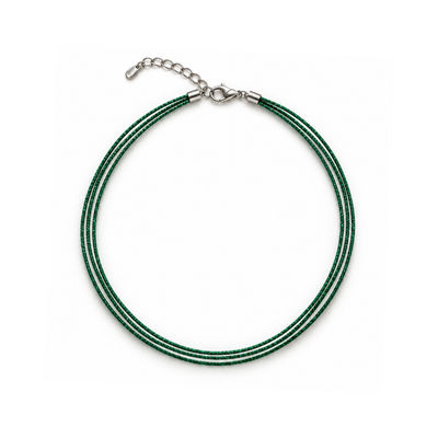 Groene metallic rope ketting trio