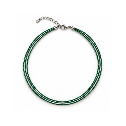 Groene metallic rope ketting trio Casa Jadel