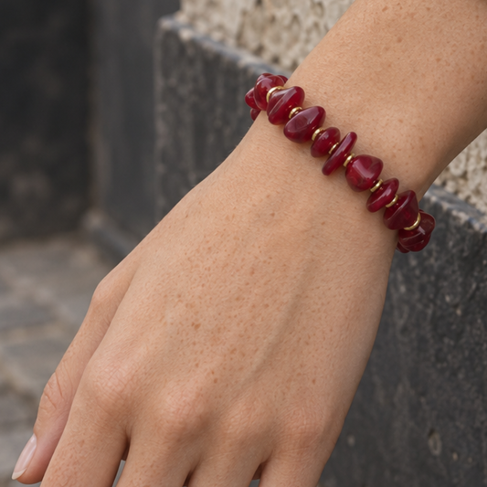 Burgundy split kralenarmband