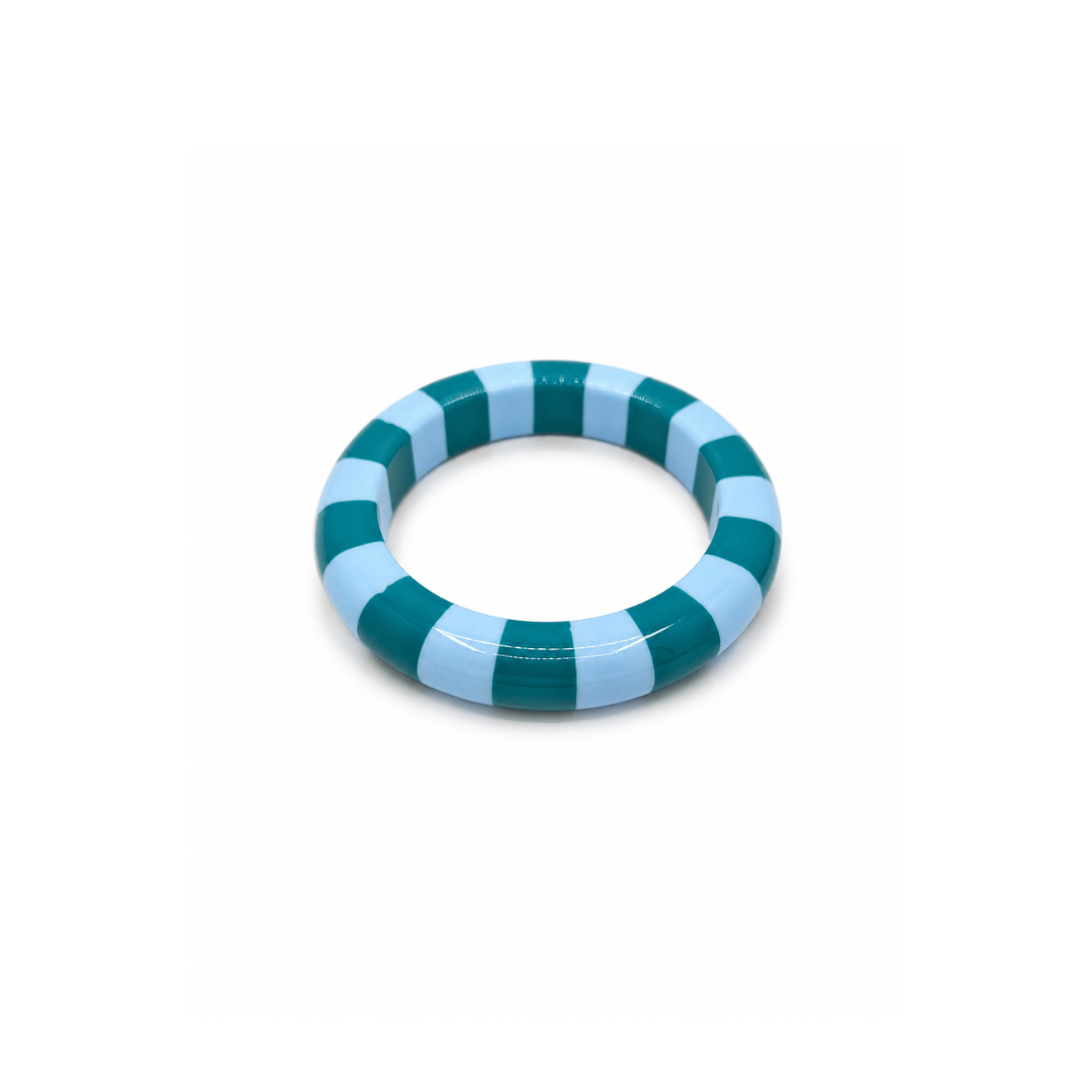 Blauw gestreepte bangle armband Candy