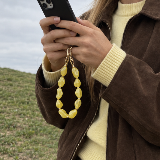 Gele chunky marble telefoonkoord