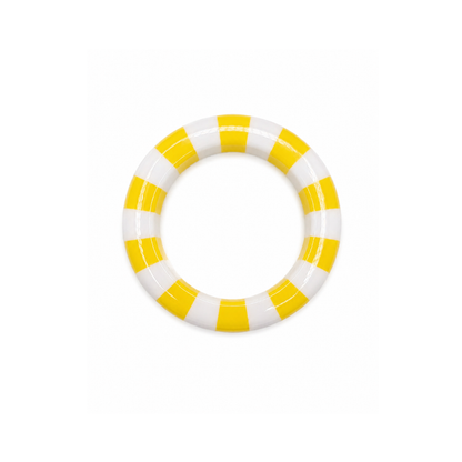 Geel-witte gestreepte bangle armband Candy met glossy afwerking Casa Jadel