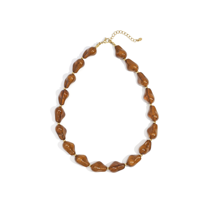 Amber bruine chunky grote kralenketting