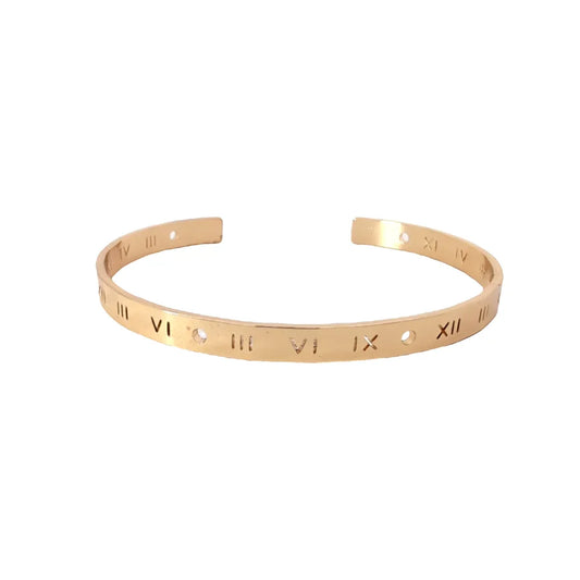 Bangle gouden armband met Romeinse cijfers - Casa Jadel