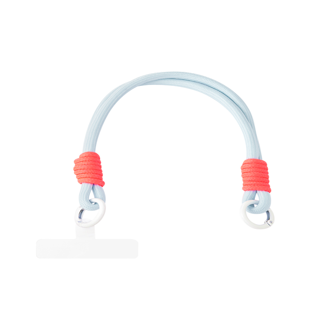 Blauw Telefoonkoord met Neonoranje Details  Dubbel Koord