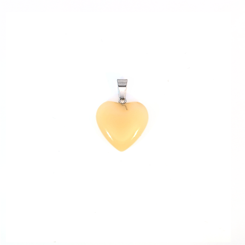 Botergeel hartje bedel met zilveren details