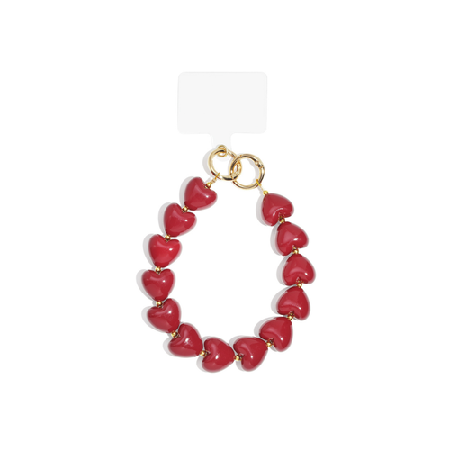 Burgundy telefoonkoord chubby hartje