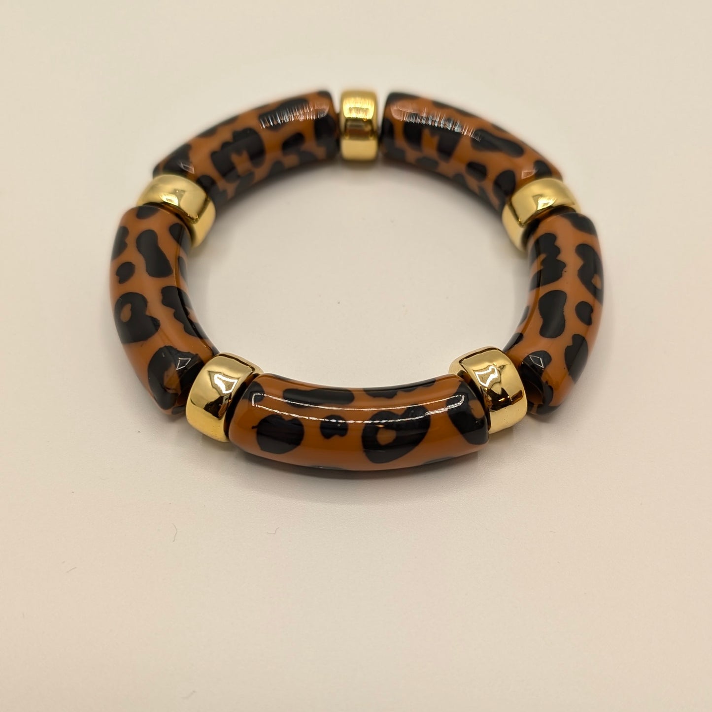 Choco bruin gouden tube armband
