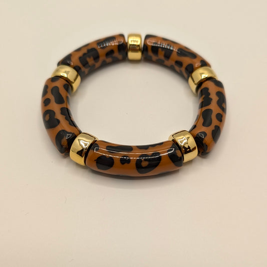 Choco bruin gouden tube armband