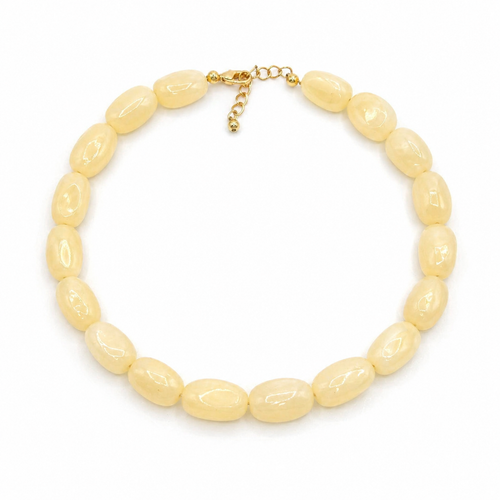 Melkwitte chunky grote kralenketting