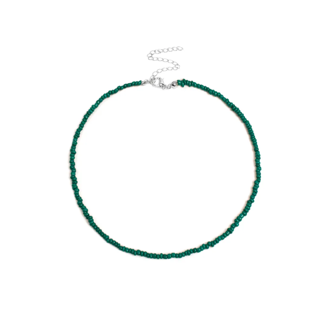 Kleine donkergroene kralenketting Saar van Casa Jadel