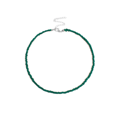 Donkergroene kleine kralenketting Saar