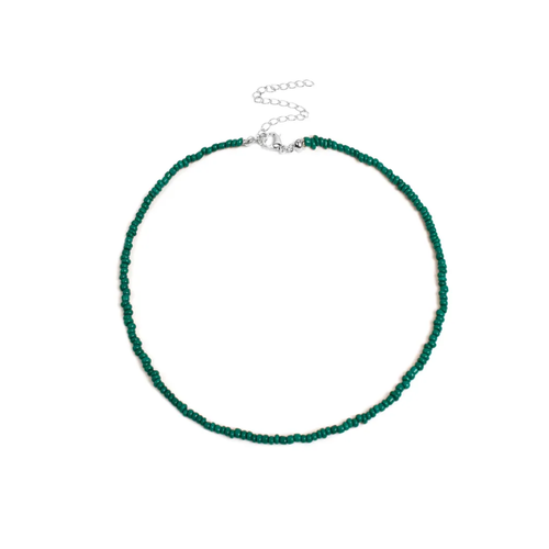 Donkergroene kleine kralenketting Saar