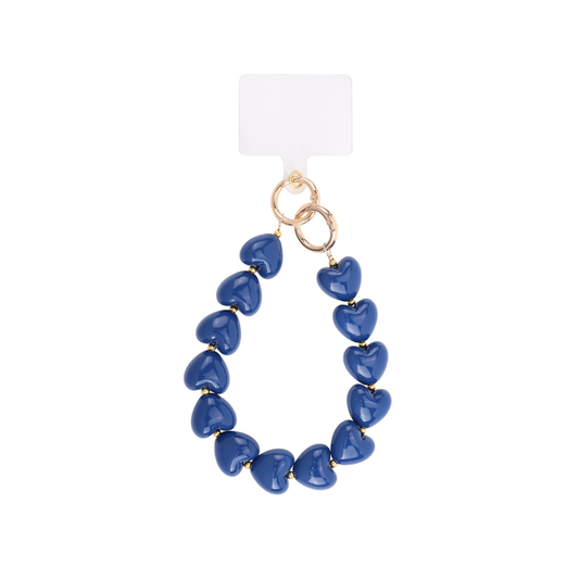 Donkerblauw telefoonkoord chubby hartje