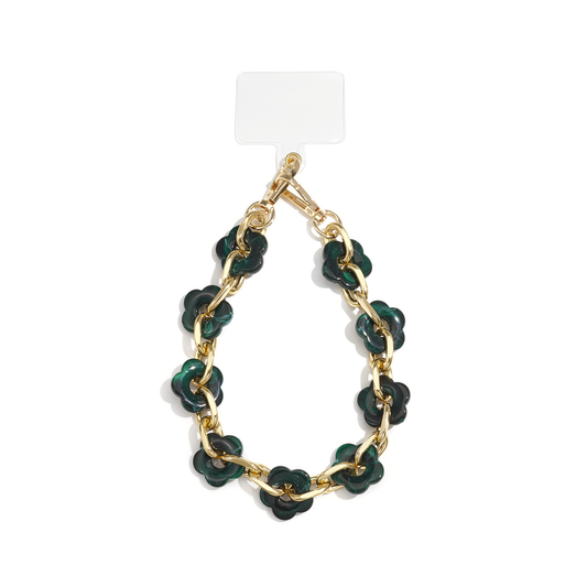 Donkergroen telefoonkoord gemarmerde bloem