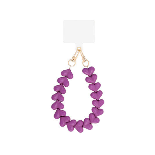 Donkerpaarse hartjes telefoonkoord