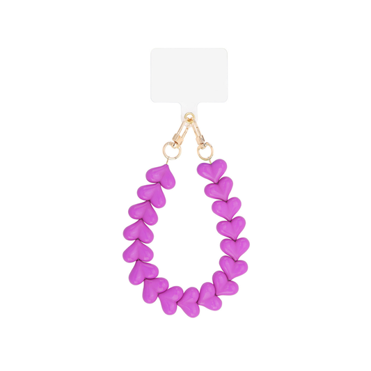 Fuchsia roze hartjes  telefoonkoord