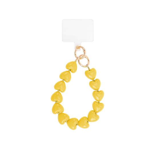 Geel telefoonkoord chubby hartje